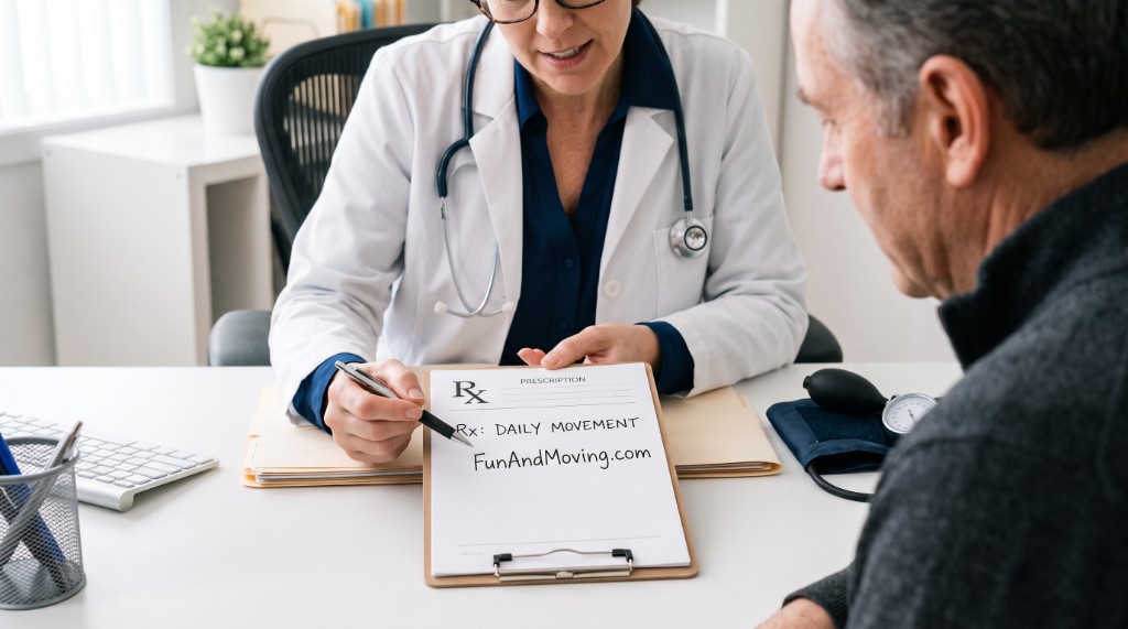 Clinician writing a daily movement prescription
