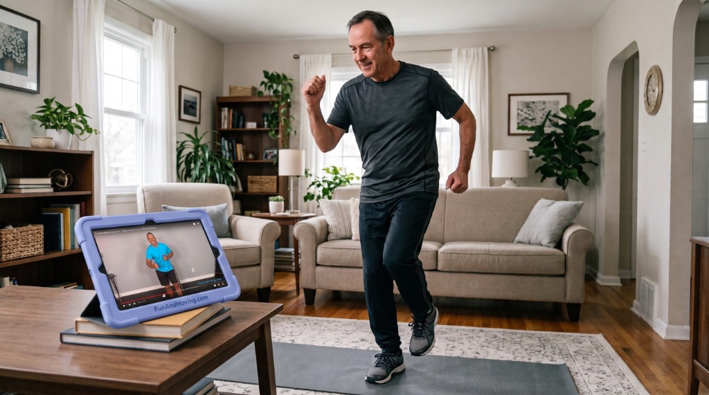Member following a routine at home